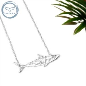 Pendentif Requin Geometric shark - Argent