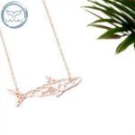 Pendentif Requin Geometric shark - Or Rose