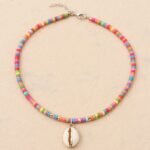 Collier coquillage multicolore