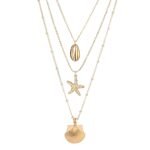 collier coquillage doré