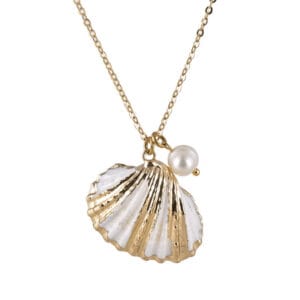 collier coquillage perle