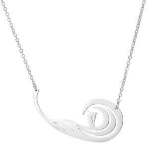 collier surf vague argent