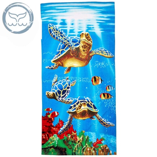 Serviette de plage tortues de mer illustré