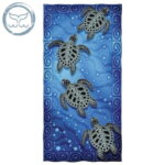 Serviette de plage tortue carey bleu