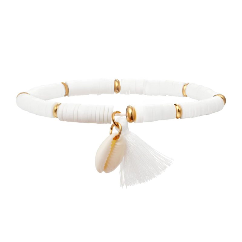 Bracelet Coquillage Heishi - Blanc