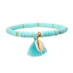 Bracelet Coquillage Heishi - Bleu clair