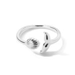 Bague dauphin et coquillage argent