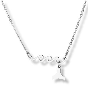 Collier vagues et baleine - Argent