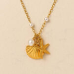 Collier coquillage perles et étoile de mer
