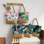 Sac de plage femme fleurs éxotiques