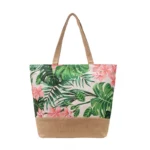 Sac de plage floral lin