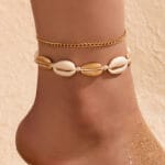 Bracelet de cheville coquillage avec chaine