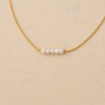 Collier Perles Trio en Métal Doré – Éclats Marins